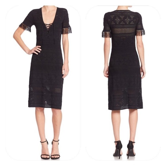 A.L.C. Trevi' Crochet Black Lace Sheath Dress - Picture 1 of 13